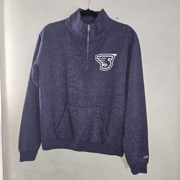 League Purple Zip-Up Men's Sweater - Picture 1 of 4